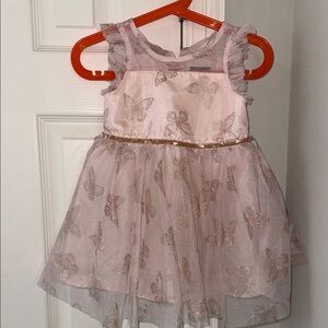 Lilt Pink and Gold Butterfly Formal Dress